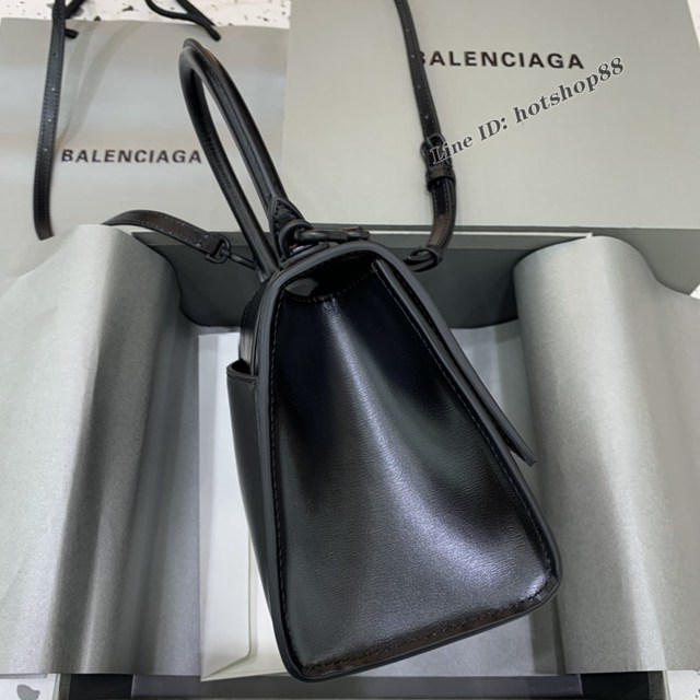 Balenciaga專櫃爆款女士小號手提包 巴黎世家牙籤紋黑帶鑽沙漏包 fyj1790